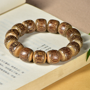 天然龙血金丝竹老型珠手串老料高密文玩单圈粽竹手链男女情侣饰品