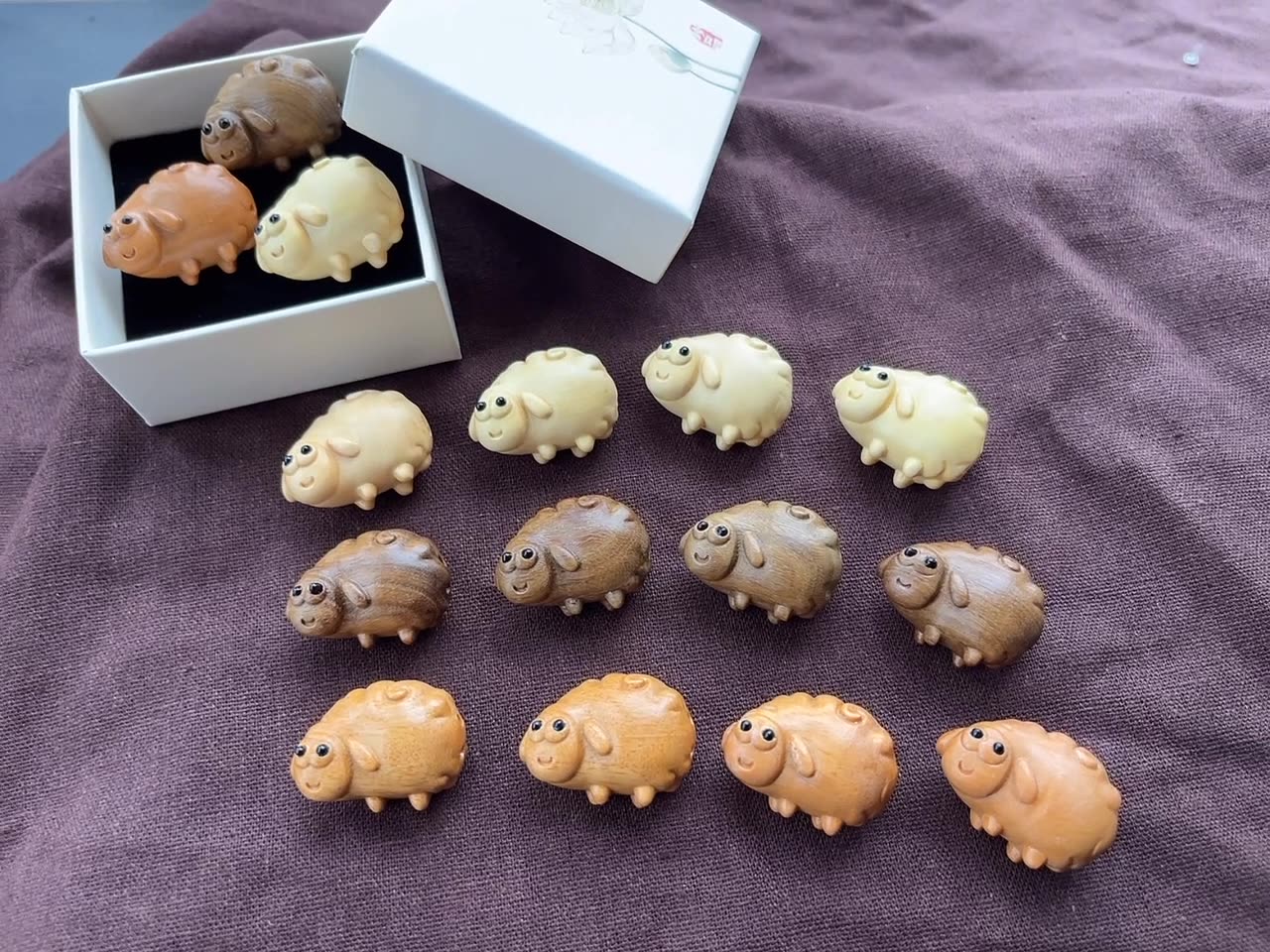 硕亨檀木雕可爱小羊DIY手工雕刻