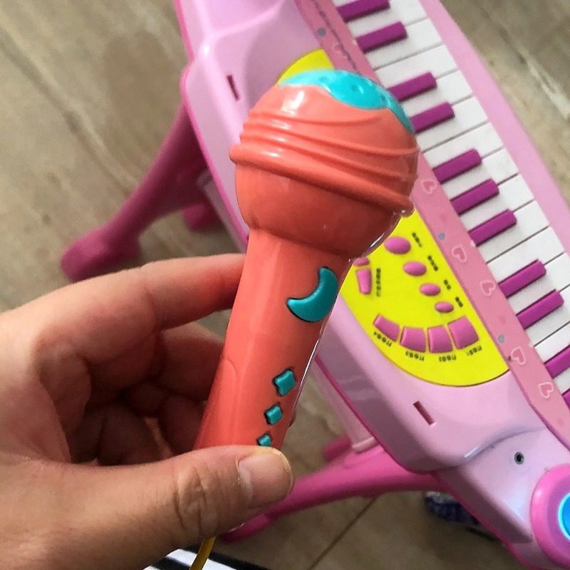 儿童电子琴有线麦克风话筒3.5MM圆孔宝奇手拍鼓配件童车小孩话筒