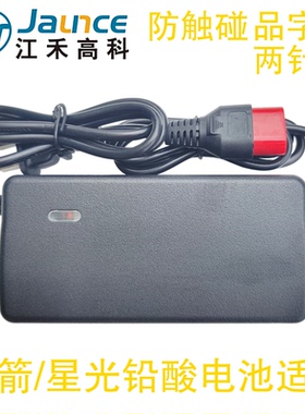 金箭星光电动车适配充电器48V12Ah60V20Ah72伏江禾高科两针孔红色