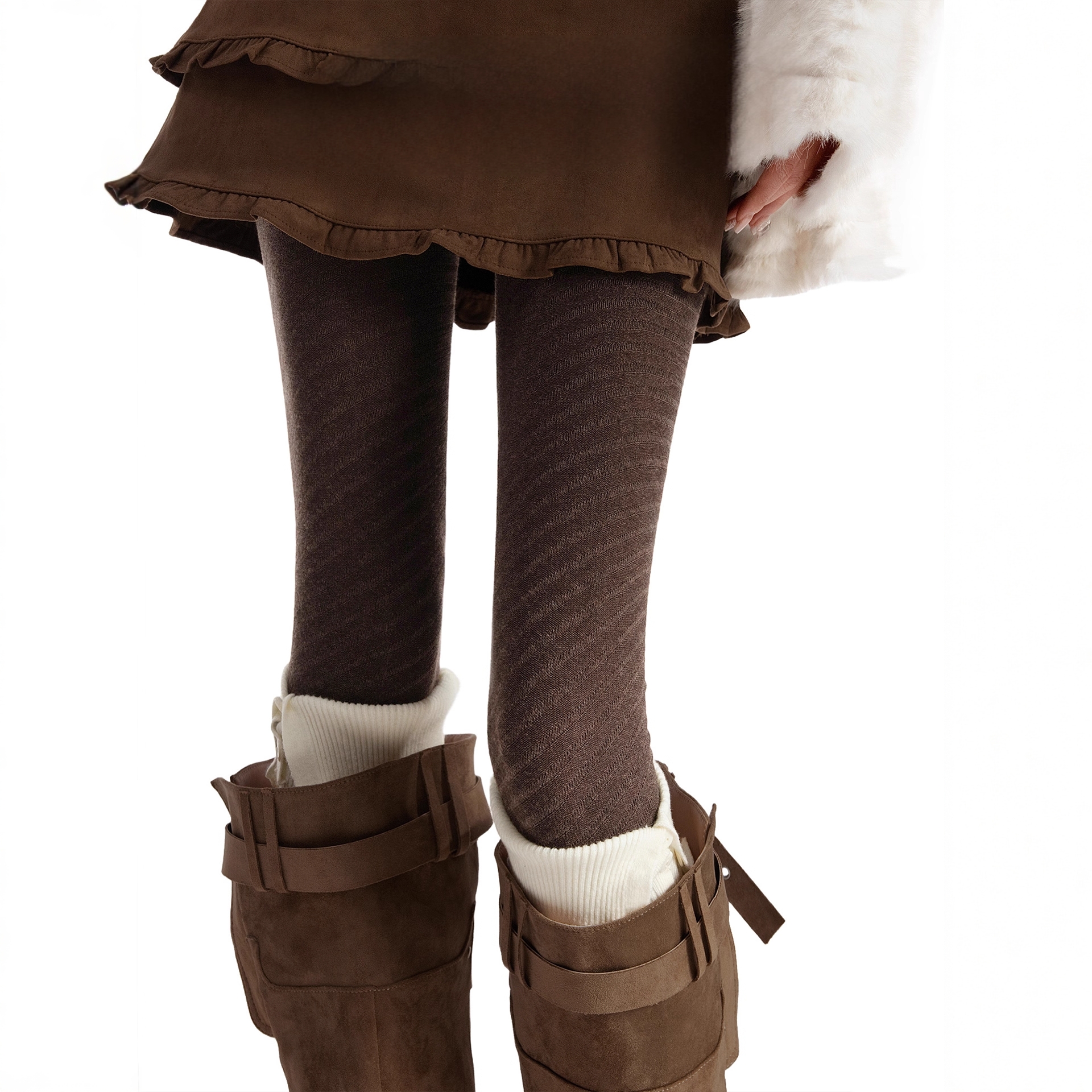 美拉德棕打底裤封神~自带复古滤镜~斜纹肌理质感拉满！秋冬闭眼冲