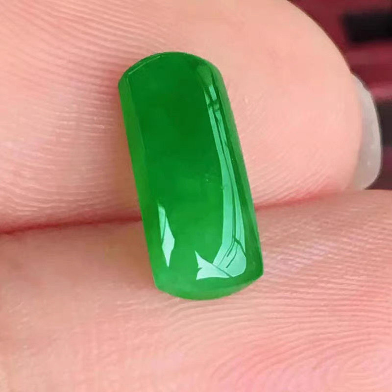 缅甸翡翠阳绿正阳绿帝王绿马鞍戒面男款戒面马鞍戒面