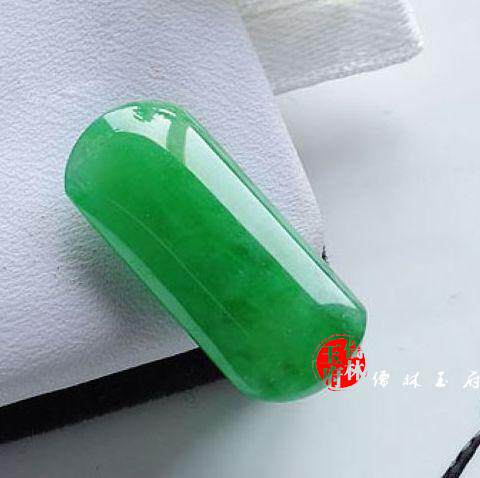缅甸翡翠A货戒面 阳绿马鞍戒面裸石玉石戒指男款马鞍戒面裸石