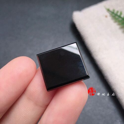 天然男女款扳指翡翠墨玉戒面