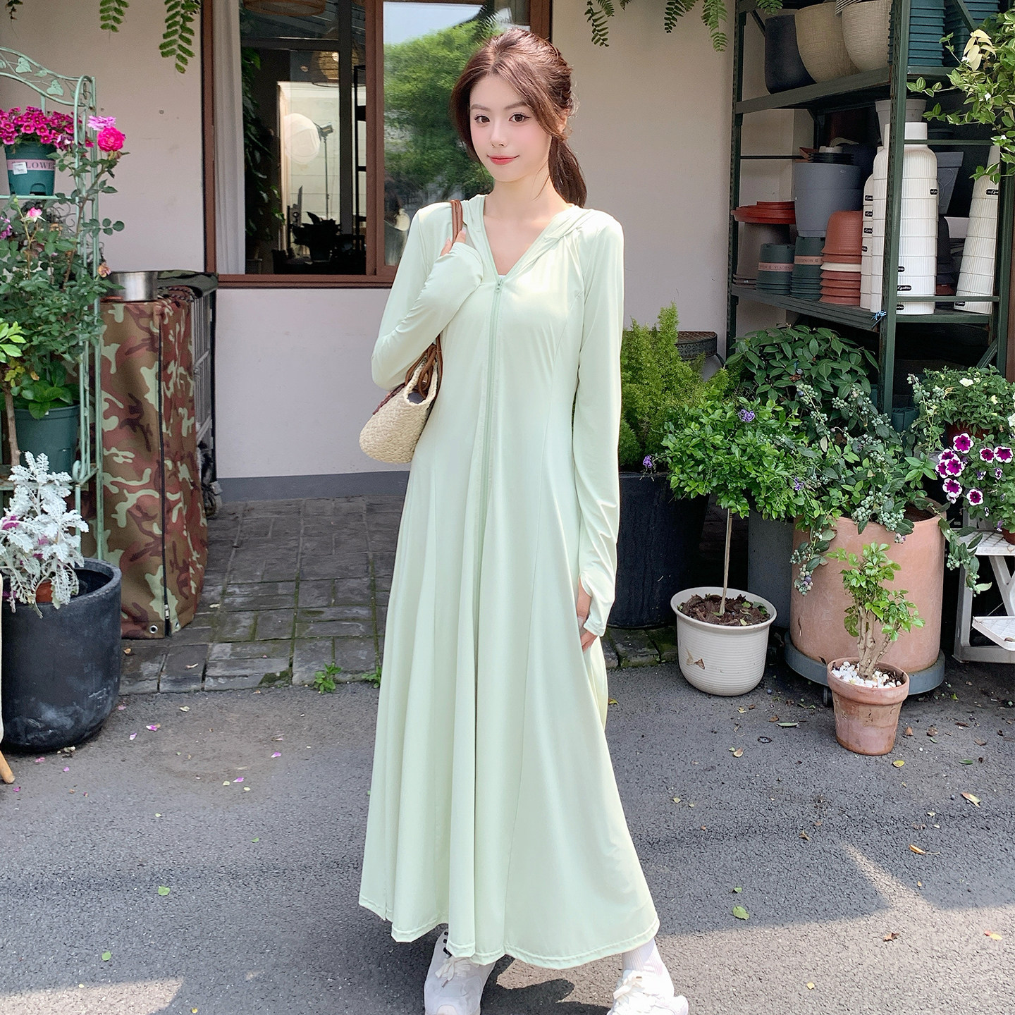 防晒衣女2026夏季新款超长款全身防紫外线冰丝罩衫修身防晒服外套