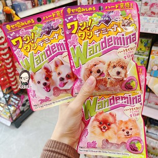 日本本土进口Kanro甘乐狗狗造型果汁糖葡萄味软糖QQ糖咀嚼糖 60g