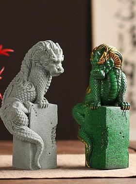 青砂石盘龙中式茶宠摆件