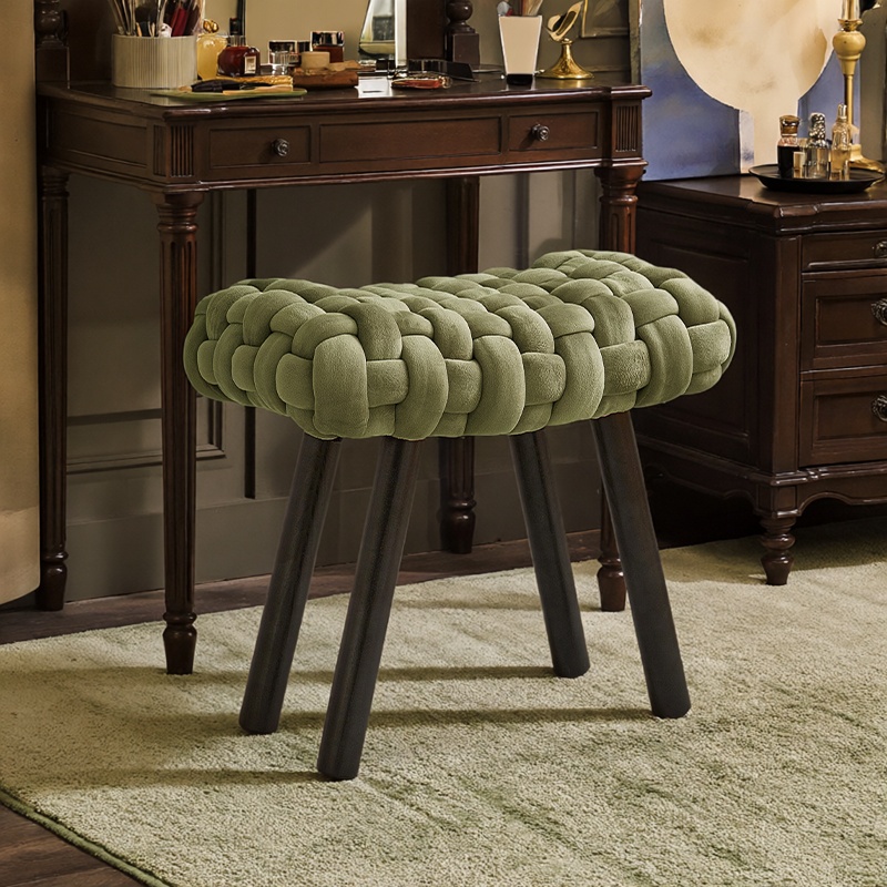 实木梳妆台凳子轻奢高级感女生卧室化妆凳家用2025新款梳妆凳椅子