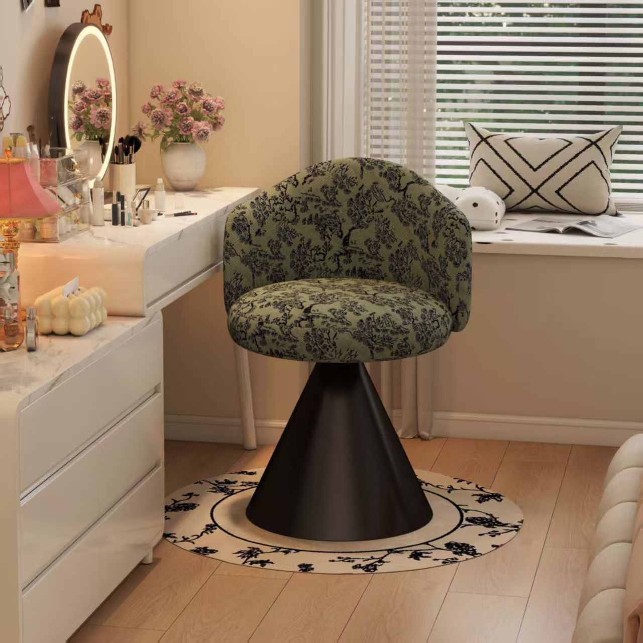 化妆椅可旋转女生卧室梳妆台凳子
