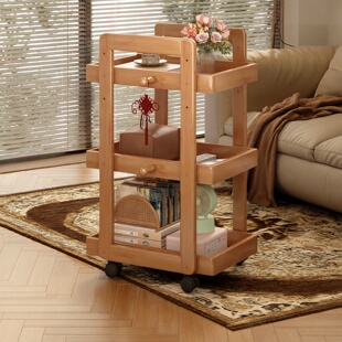 可移动边几家用客厅沙发侧边柜阳台茶桌小户型万向轮置物架小推车