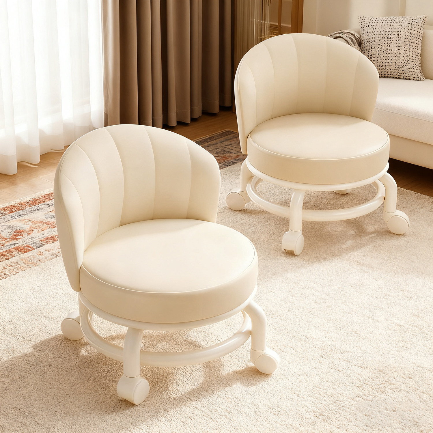 换鞋凳家用门口入户门矮凳结实耐用万向轮小凳子客厅茶几凳靠背椅