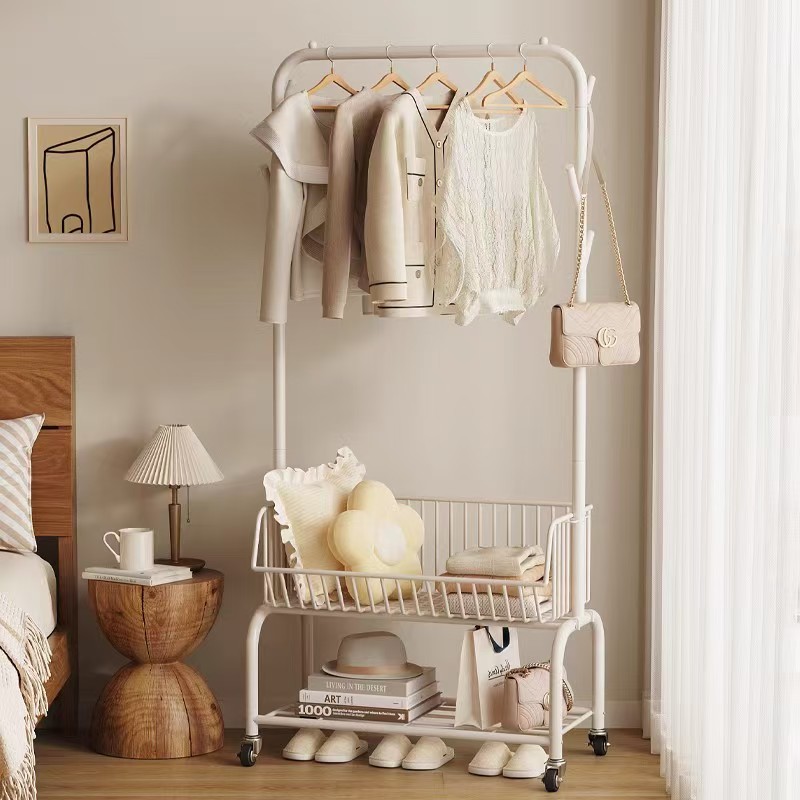 晾衣架落地家用卧室衣帽架可移动