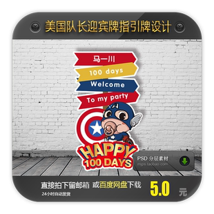 美国队长生日宴满月宴百日宴周岁宴迎宾牌水牌异形迎宾牌设计模板