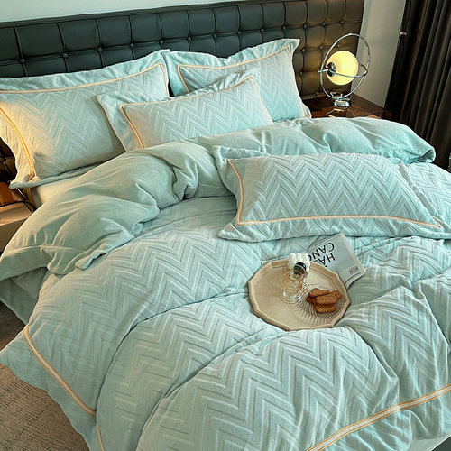 牛奶绒防滑四件套珊瑚绒被套防滑