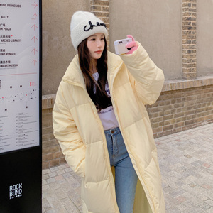 5天出货90绒 奶黄色加长羽绒服 286-765-P300-K458图片