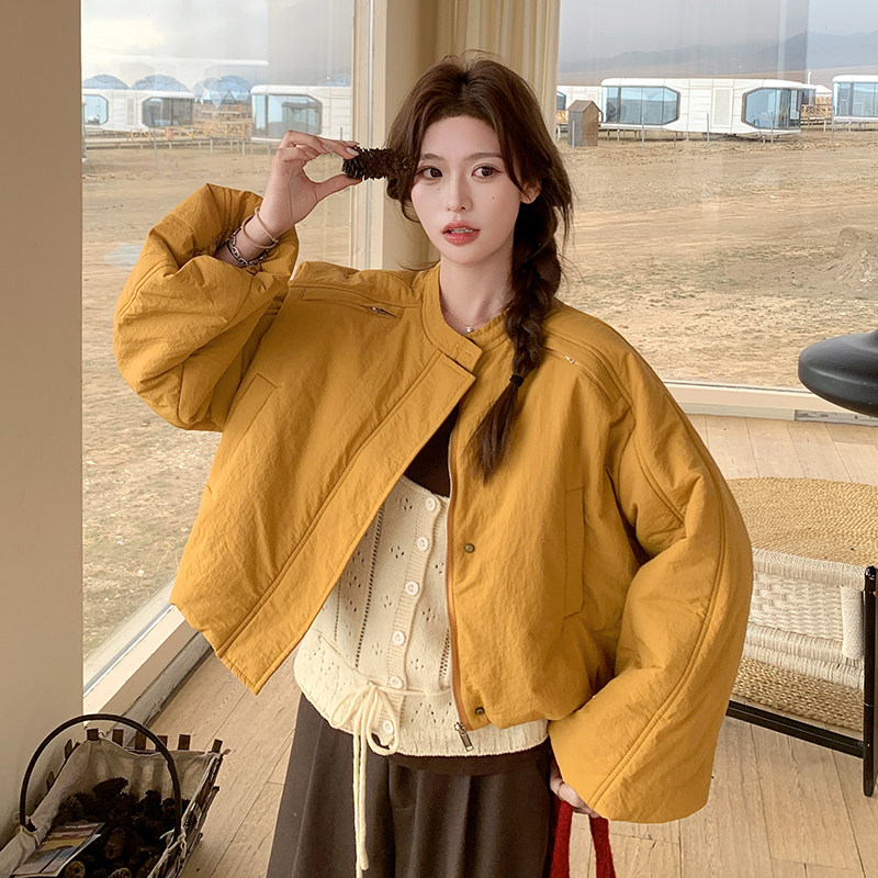 现货50绒南瓜色短款羽绒服286-5127-P275-K398，女装羽绒服，安雅