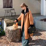 新款长款皮毛一体皮衣外套286-762-P195-K298，女装皮草，安雅