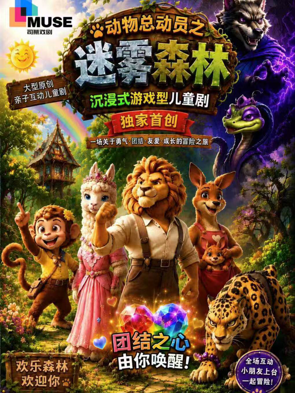 热门活动-【成都】全场互动，沉浸式游戏型儿童剧《动物总动员之迷雾森林》