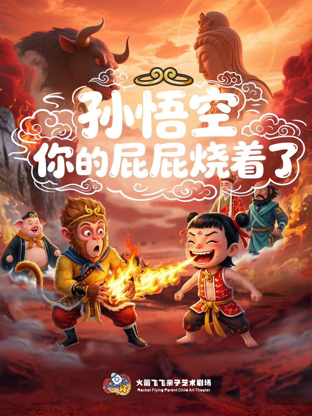 （大家庭店）【盛夏演出季交互式儿童剧】《孙悟空，你的屁屁烧着了！》四季有戏方城剧场