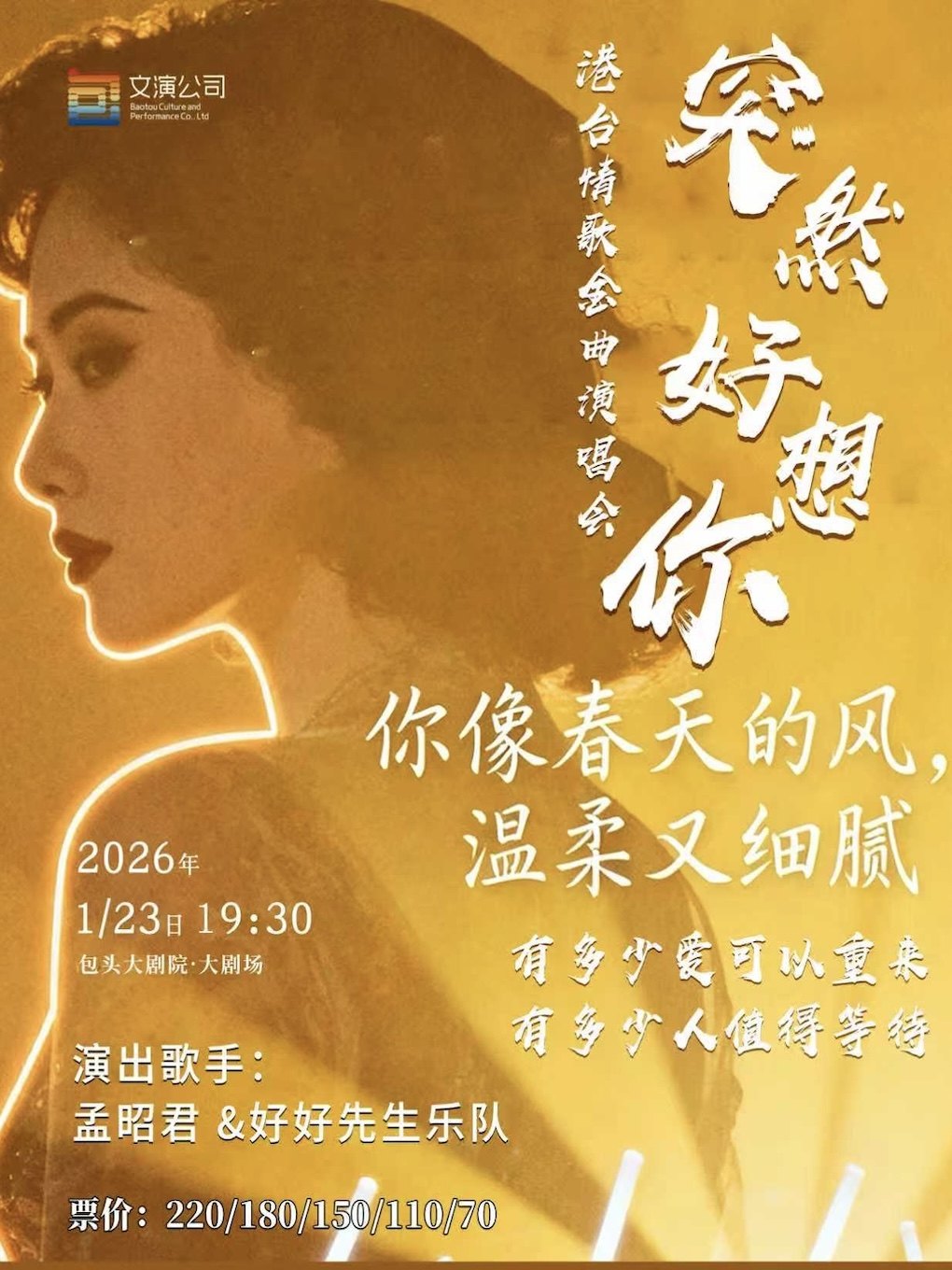 包头突然好想你---港台情歌金曲演唱会