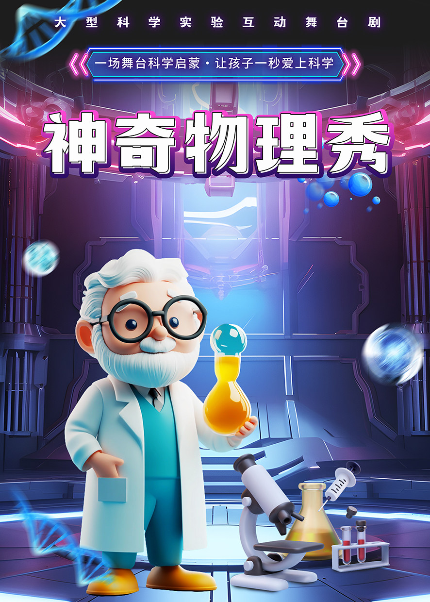 【乌鲁木齐站】12月21日《神奇物理秀》2024科学互动实验亲子儿童剧【乌鲁木齐艺术剧院】