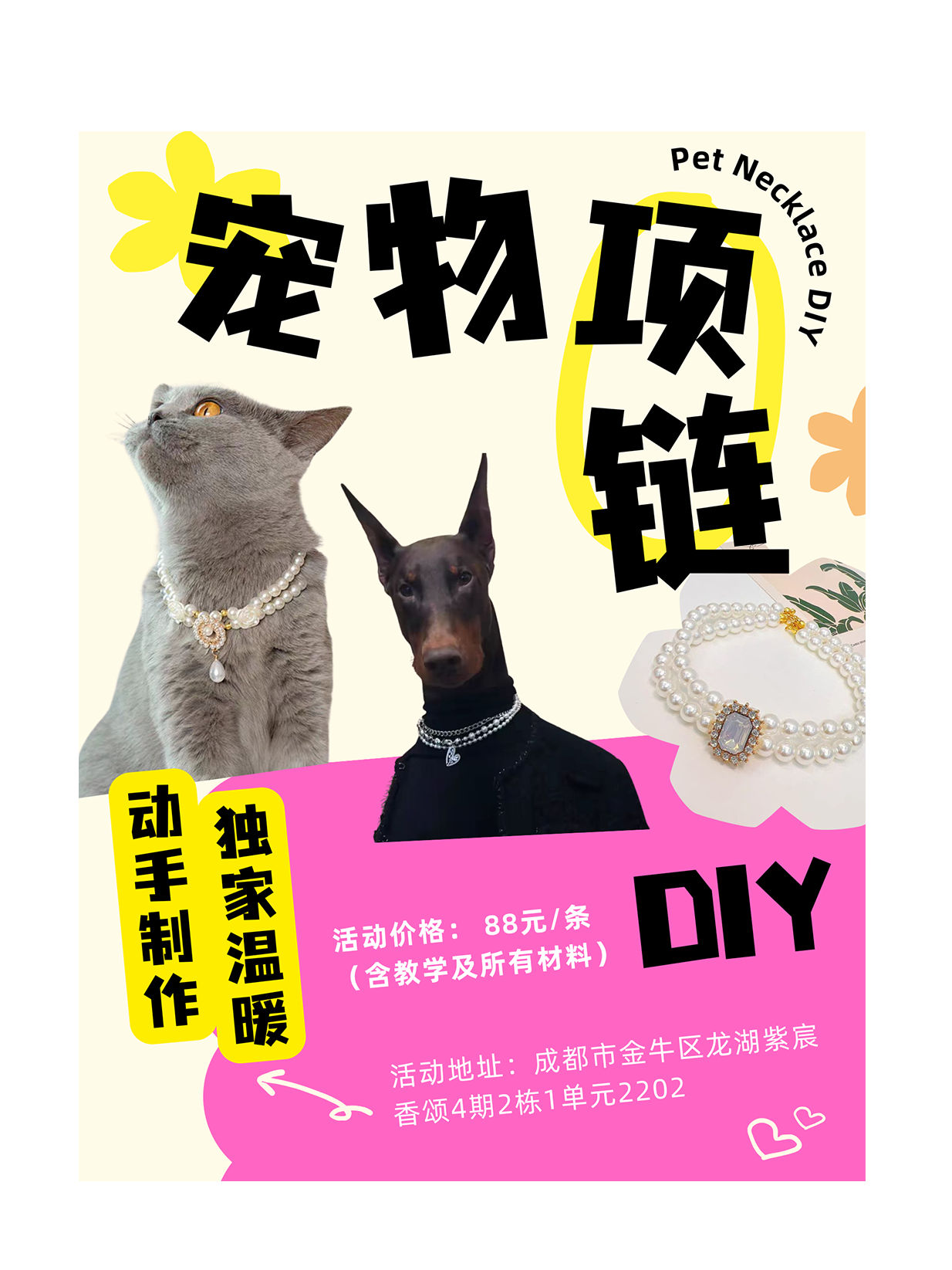 热门活动-【成都】宠物项链设计与制作 | 宠物饰品DIY