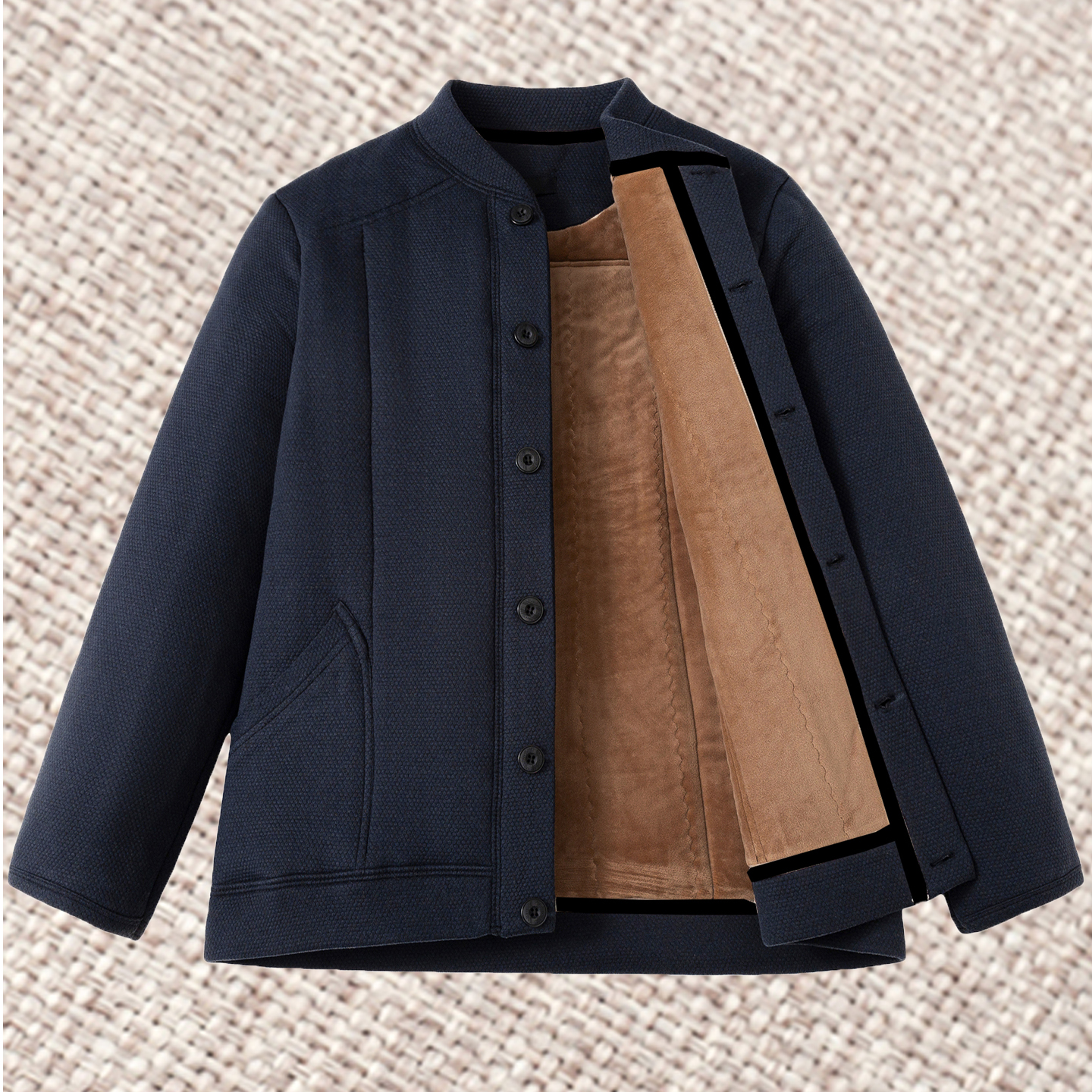 男士爷爷新款爸爸加绒保暖棉服