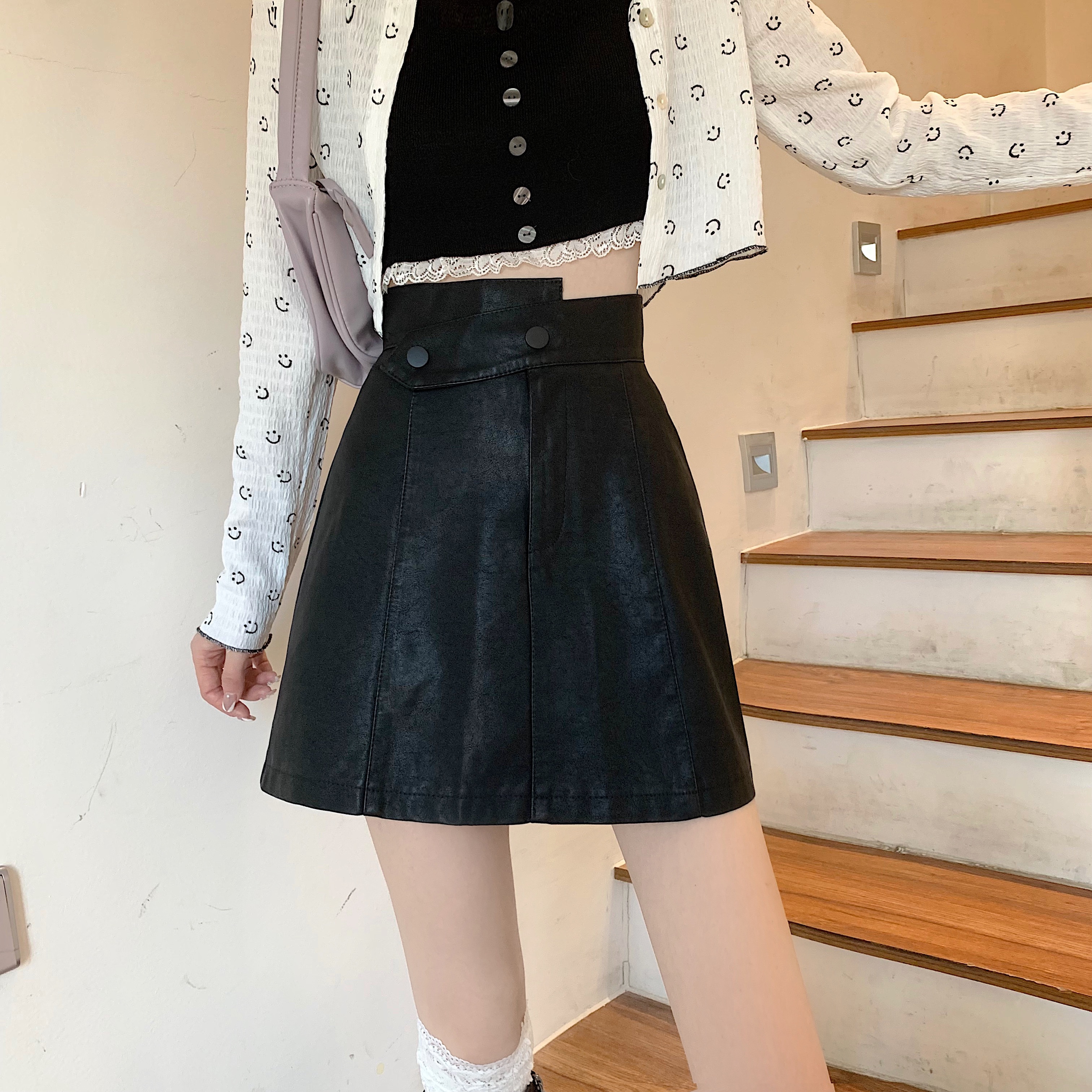 大码高腰短裙设计感包臀裙