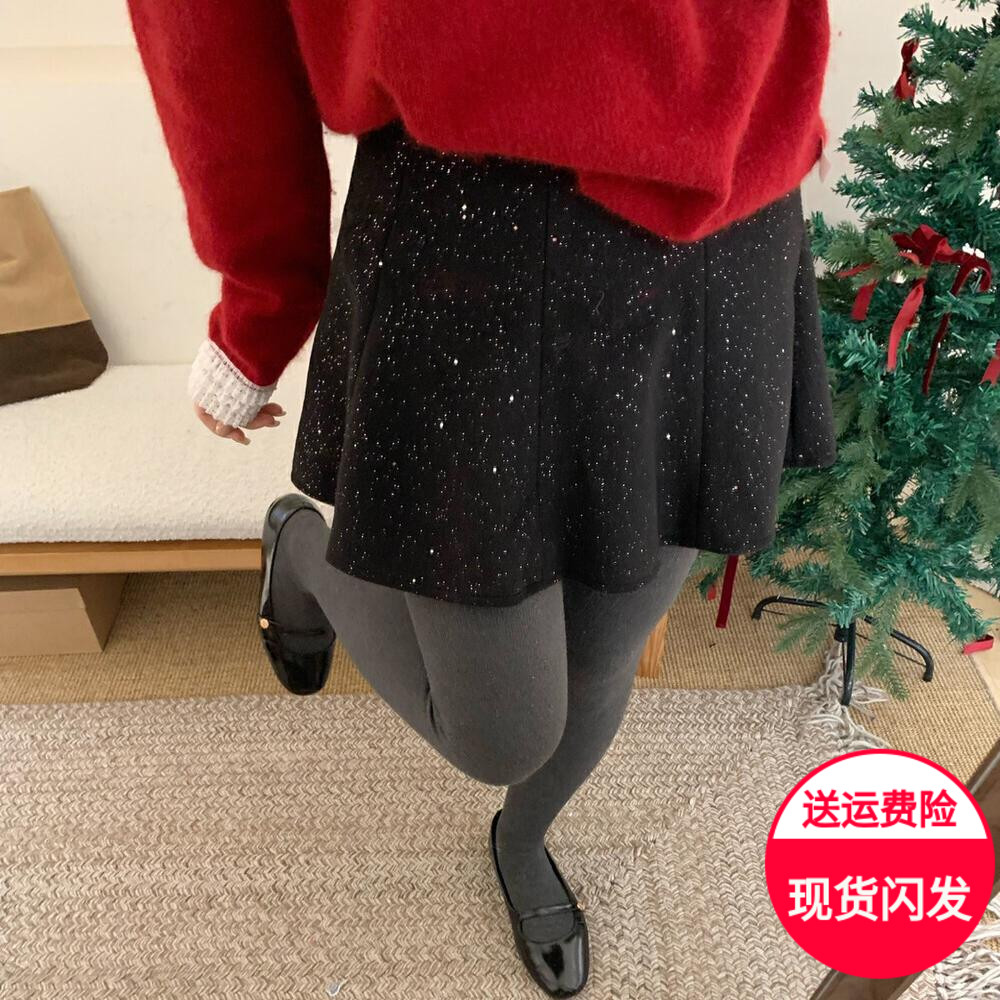 小香风亮片半身裙女星空蓬蓬短裙