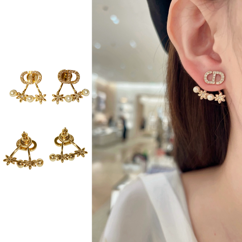 耳钉耳环耳饰时尚闺蜜礼物轻奢高级感独特精致花朵珍珠扇子