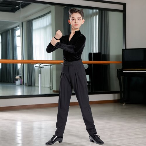 训练功秋冬季日常长袖拉丁舞黑白