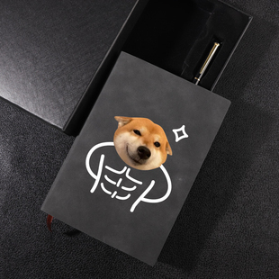 腹肌狗和大肚肚猫咪笔记本子a5本子加厚记事本商务工作本日记本