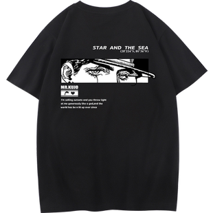 jojo的奇妙冒险T恤联名夏季日系复古动漫周边空条承太郎短袖纯棉