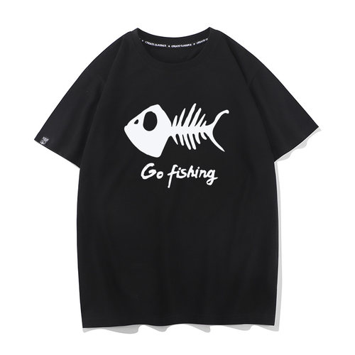 gofishing鱼骨头垂钓钓鱼T恤男