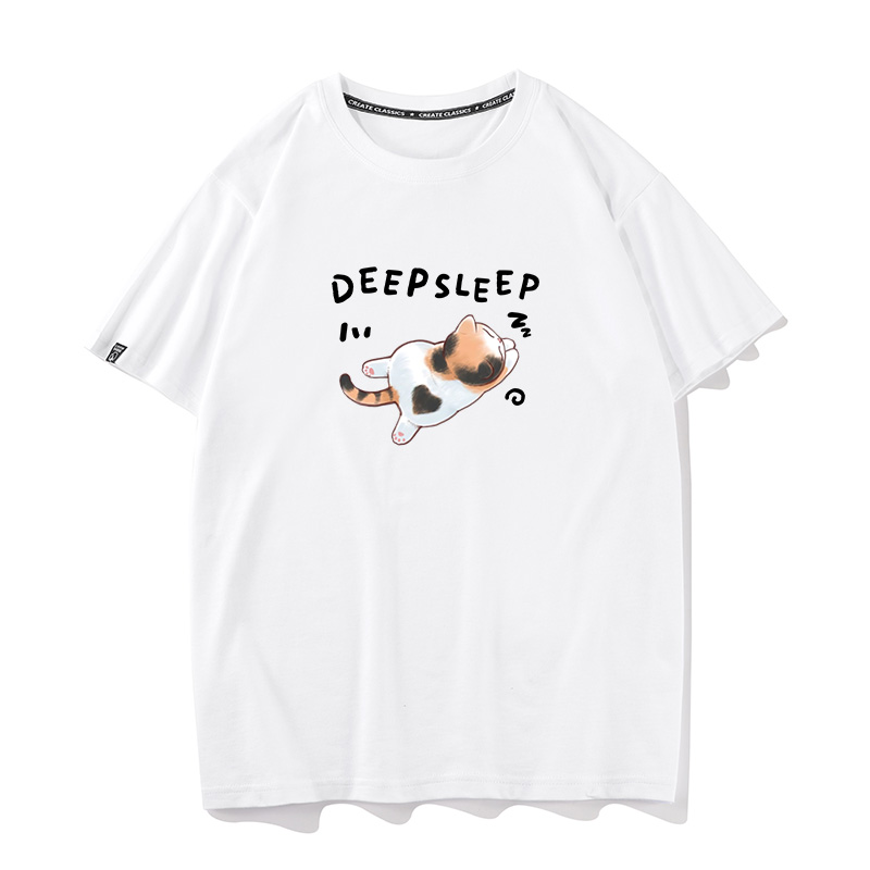 deep sleep深度睡眠夏季短袖T恤男女打底衫半袖纯棉宽松上衣衣服