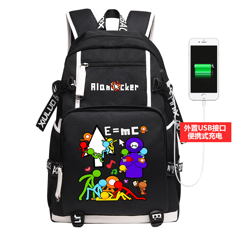 Alan Becker动漫五色组男女初高中学生书包双肩包背包书包大容量