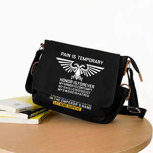 战锤40K帝国双头鹰周边男学生邮差包大容量单肩包斜挎包潮牌书包