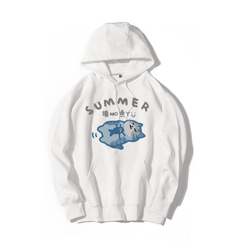 上班打卡偷懒摸鱼卡通猫咪帽衫宽松套头卫衣男秋冬加绒情侣装,模玩/动漫/周边/娃圈三坑/桌游,动漫T恤/鞋帽/服装,淘宝优惠券,粉丝福利购,淘宝优惠卷