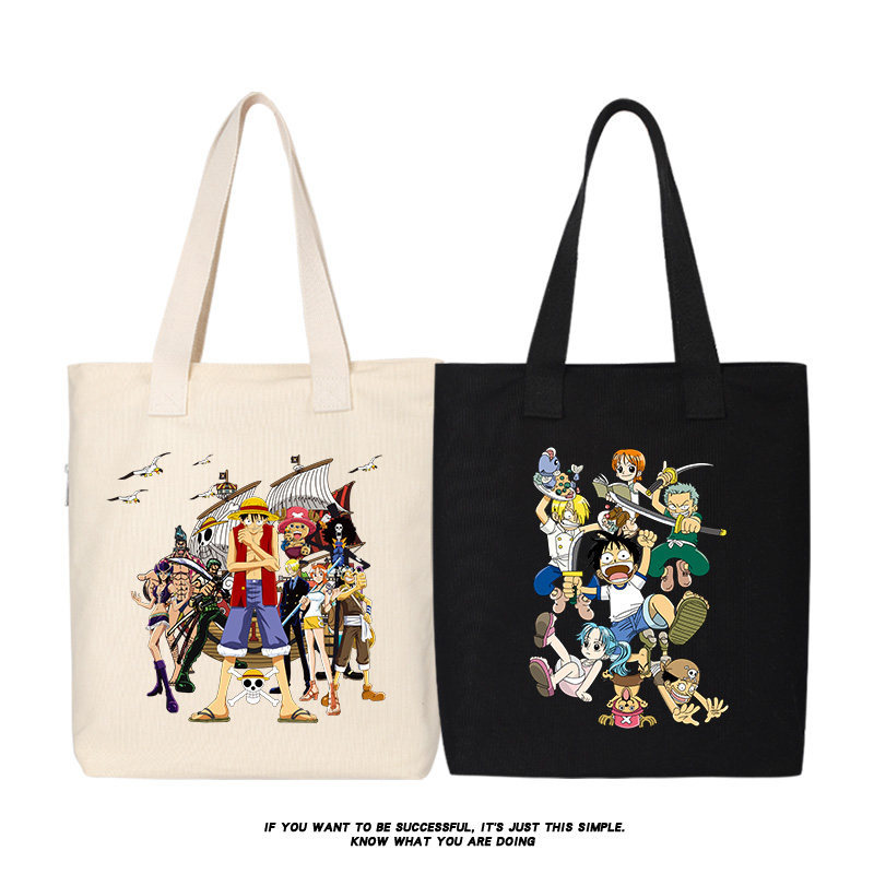 秀洛海贼王卡通帆布包单肩斜跨手提购物袋托特包背包,模玩/动漫/周边/娃圈三坑/桌游,动漫背包/钱包/箱包,淘宝优惠券,粉丝福利购,淘宝优惠卷