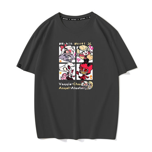 地狱客栈周边夏莉安吉尔同人极恶老大夏季纯棉短袖T恤cos服男体恤