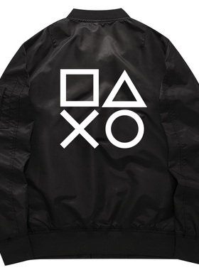 塞尔达传说ps5switch 秋冬加厚外套美式立领飞行服夹克卫衣服加棉