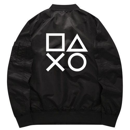 塞尔达传说ps5switch 秋冬加厚外套美式立领飞行服夹克卫衣服加棉