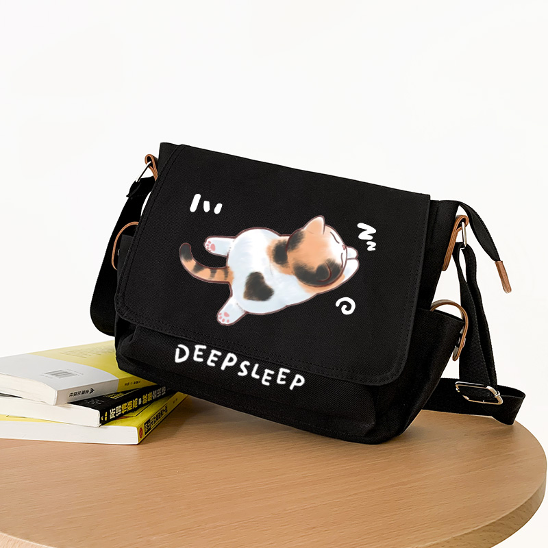 三花猫上学深度睡眠背包斜挎包女包小学生单肩包初中生痛包斜挎包