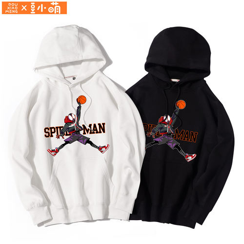 豆小萌平行宇宙蜘蛛侠衣服男女学生aj1飞人联名卫衣漫威周边上衣
