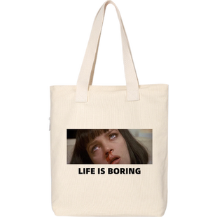 低俗小说Pulp Fiction帆布袋文艺复古单肩手提包电影周边购物包袋