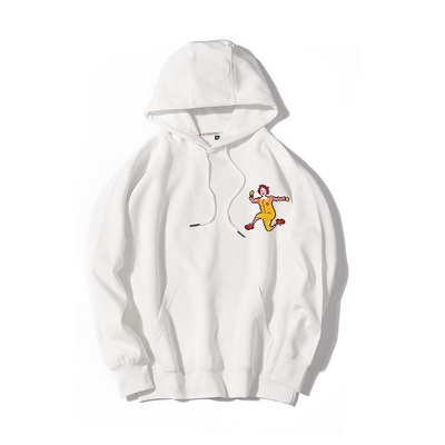 像素画小丑秋冬加绒连帽套头卫衣