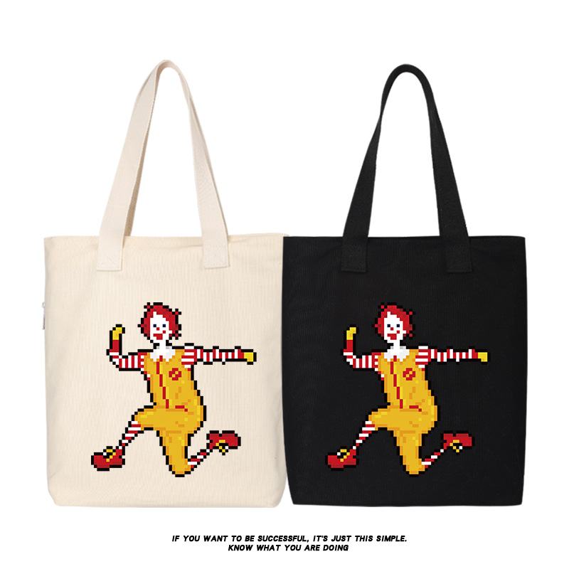 像素画小丑帆布包手提袋斜挎包