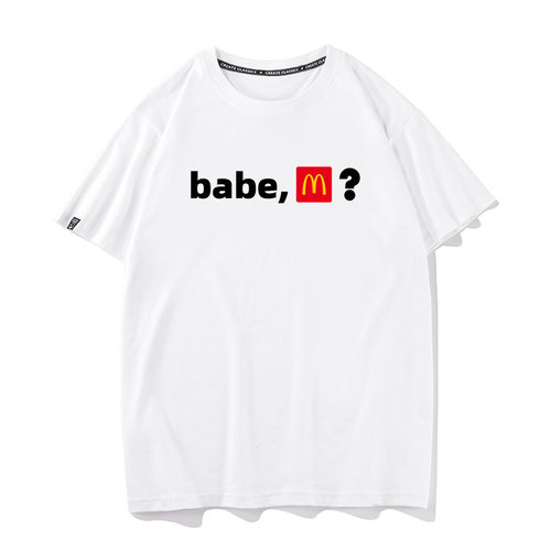 babe，m？夏季纯棉短袖T恤男