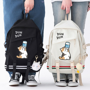 三花淡奶三花猫咪双肩背包初中小学生双肩包大容量轻便书包痛包