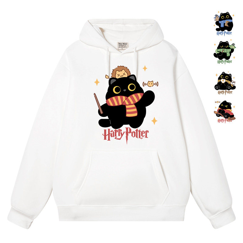 黑猫男女连帽卫衣情侣装外套秋冬保暖衣服小黑猫联名哈利波特周边,模玩/动漫/周边/娃圈三坑/桌游,动漫T恤/鞋帽/服装,淘宝优惠券,粉丝福利购,淘宝优惠卷